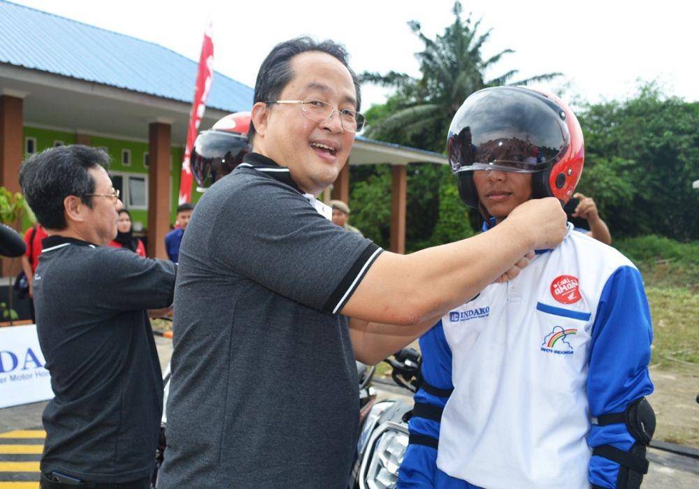 Safety Riding Lab di SMK Panca Abdi Bangsa (PABA), Kota Binjai, Sumatera Utara (Dok. IDN Times)