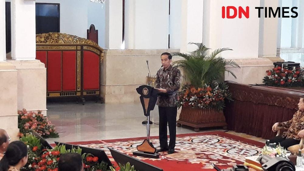 Presiden Jokowi memberikan sambutan di Musrenbangnas RPJMN 2020-2024, Istana Merdeka, Jakarta Pusat, Senin 16 Desember 2019 (IDN Times/Teatrika Handiko Putri)