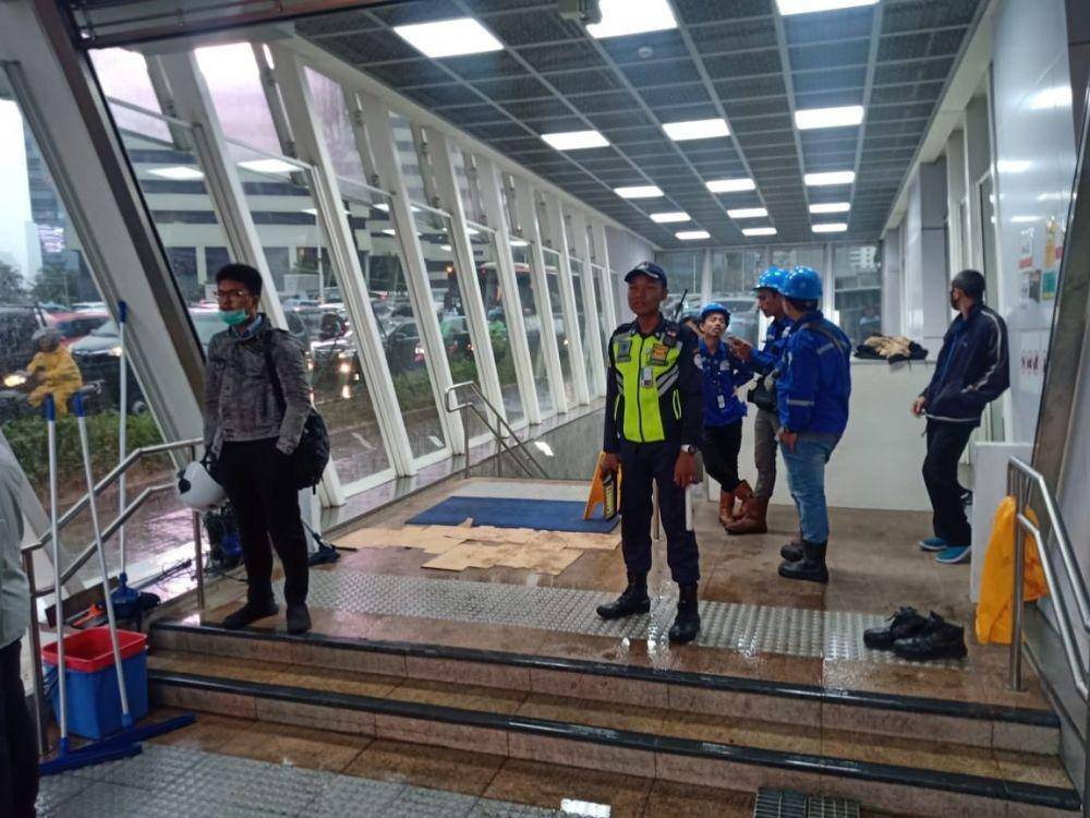 Kondisi pintu masuk MRT Jakarta (Twitter/MRT Jakarta)