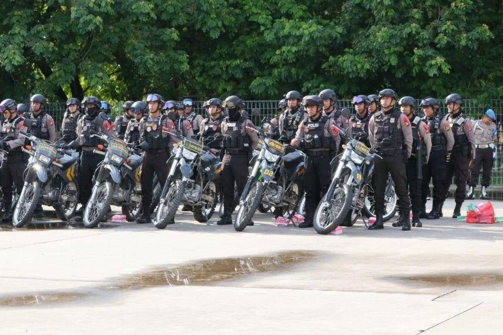 Apel gelar pasukan Operasi Lilin 2019 Pengamanan Nataru di Lapangan Karebosi Makassar, Kamis (19/12) / Istimewa