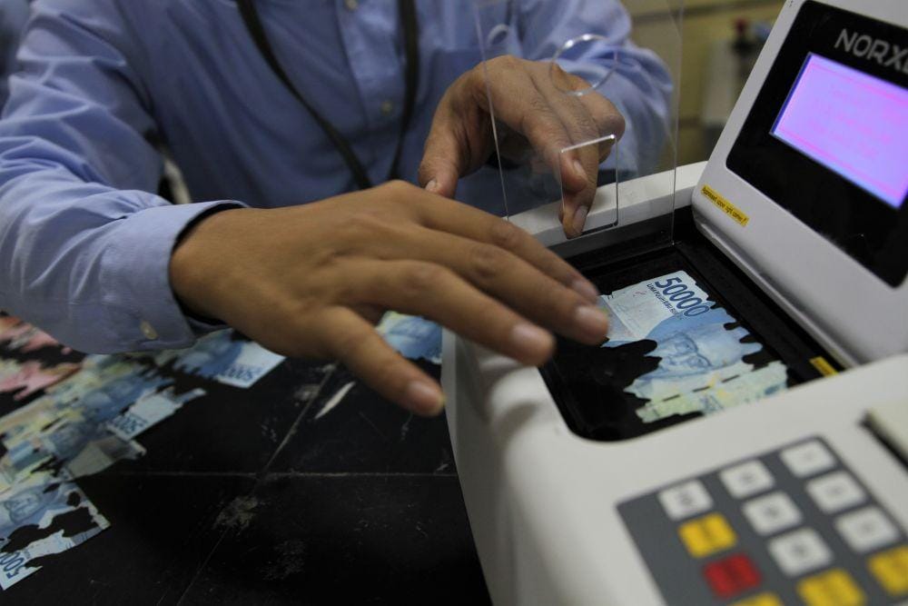 Ilustrasi penukaran uang. ANTARA FOTO/Jojon
