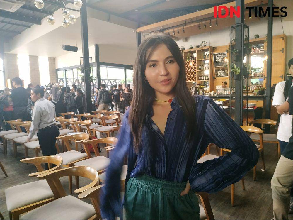 Olivia Jansen di preskon film Teman Kondangan di Kemang, Jakarta, (20/12). IDN Times/Erfah Nanda