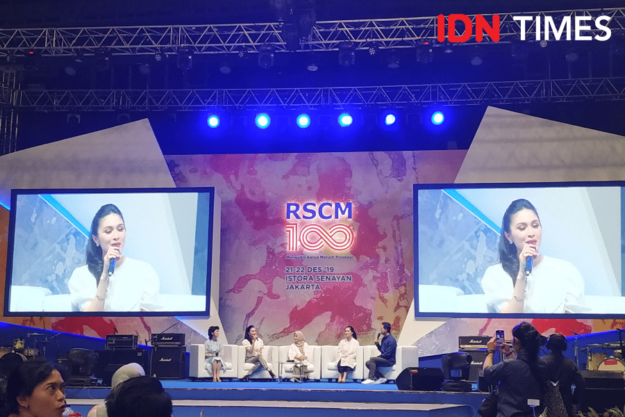 Sandra Dewi dalam acara 100 tahun RSCM. 21 Desember 2019. IDN Times/Klara Livia