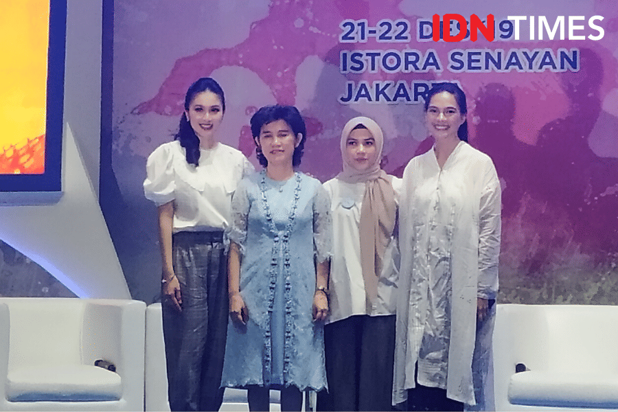 Sandra Dewi dalam acara 100 tahun RSCM. 21 Desember 2019. IDN Times/Klara Livia