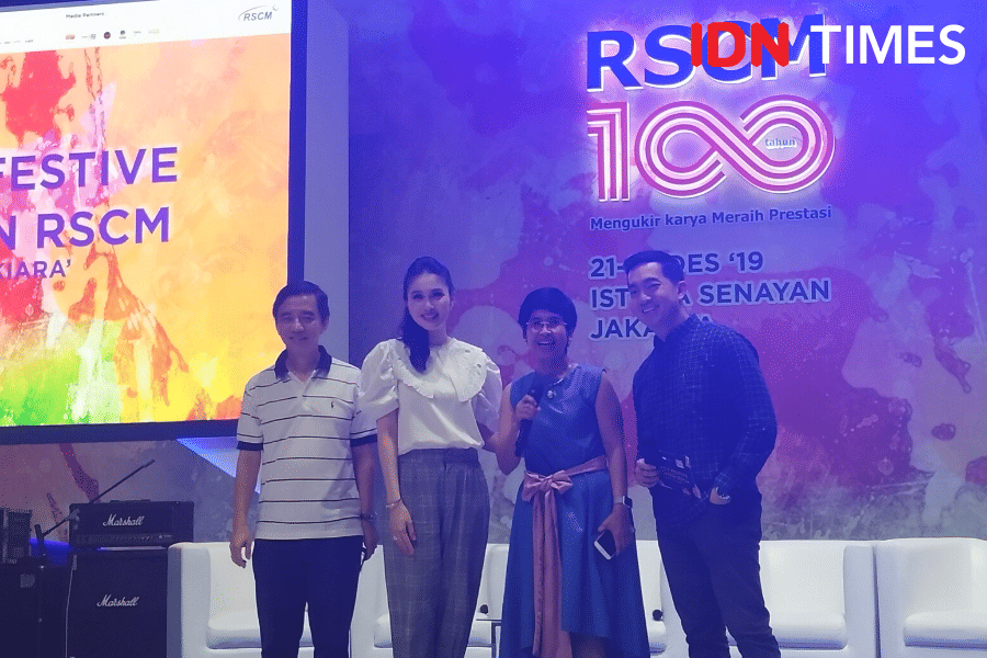 Sandra Dewi dalam acara 100 tahun RSCM. 21 Desember 2019. IDN Times/Klara Livia