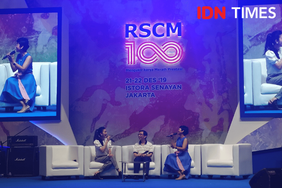 Sandra Dewi dalam acara 100 tahun RSCM. 21 Desember 2019. IDN Times/Klara Livia