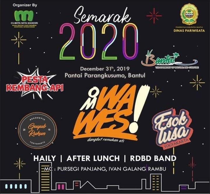 Konser musik dan pesta kembang api saat malam tahun baru di Pantai Parangkusumo. IDN Times/Istimewa