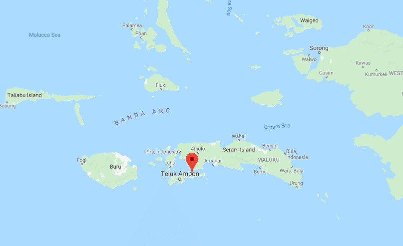Pulau Haruku, Kabupaten Maluku Tengah, Maluku. (Google Map)