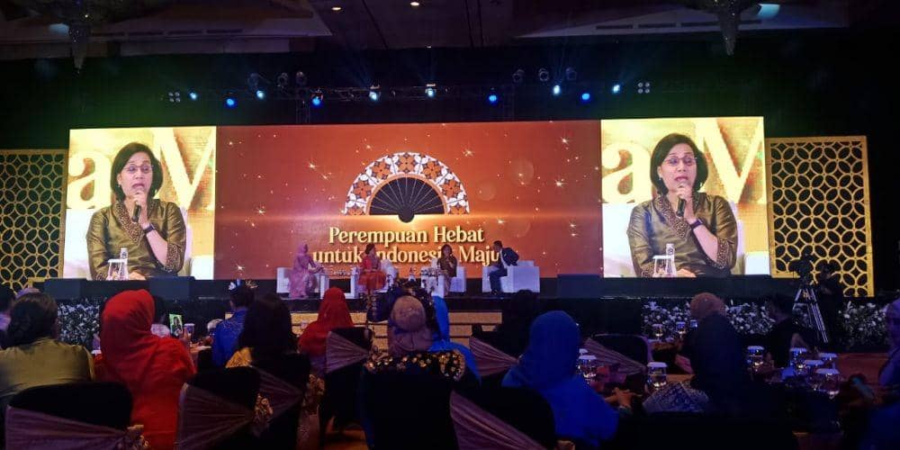 Peringatan Hari Ibu yang dihadiri Ketua Umum PDIP Megawati Soekarnoputri dan Menteri Keuangan Sri Mulyani, Jakarta, Minggu (22/12).