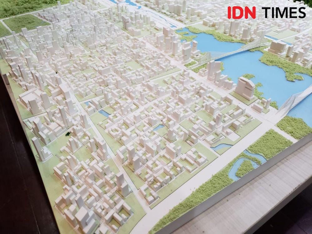 Miniatur desain ibu kota negara baru yang berhasil terpilih. (IDN Times/Hana Adi Perdana)