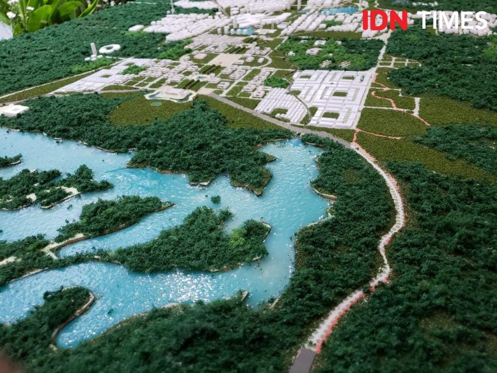 Miniatur desain ibu kota negara baru yang berhasil terpilih. (IDN Times/Hana Adi Perdana)