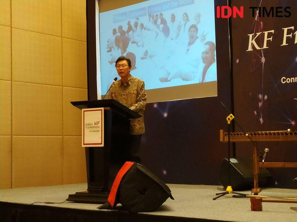 Ambassador Korea Foundation, Kim Chang Beom dalam 2019 KF Friends Network di Jakarta. 23 Desember 2019. IDN Times/Nadia Umara