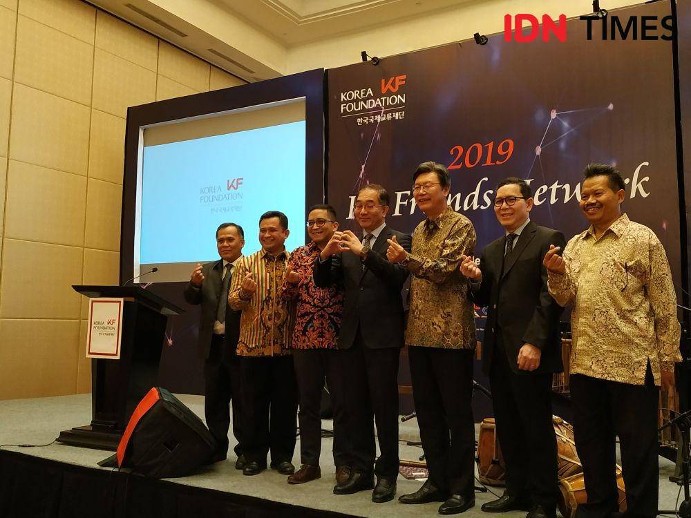 (tengah) President of Korea Foundation, Dr. Geun Lee dalam 2019 KF Friends Network di Jakarta. 23 Desember 2019. IDN Times/Nadia Umara