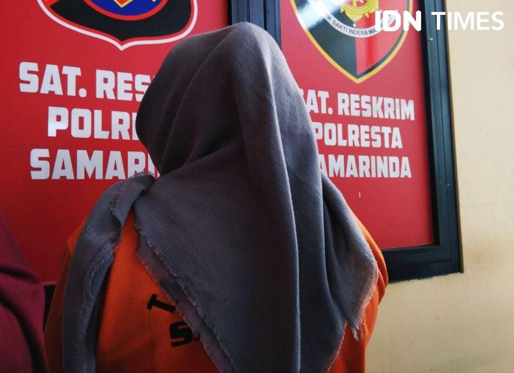 Hasmawati (37) usai menjalani pemeriksaan kepolisian di Mapolresta Samarinda (IDN Times/Yuda Almerio)