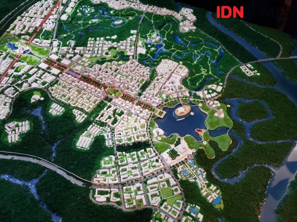 Miniatur pemenang desain ibu kota negara. (IDN Times/Hana Adi Perdana)