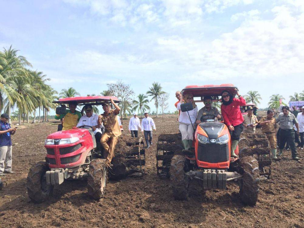 Menteri Pertanian Syahrul Yasin Limpo saat mengecek lahan pasang surut di Banyuasin (IDN Times/Istimewa)