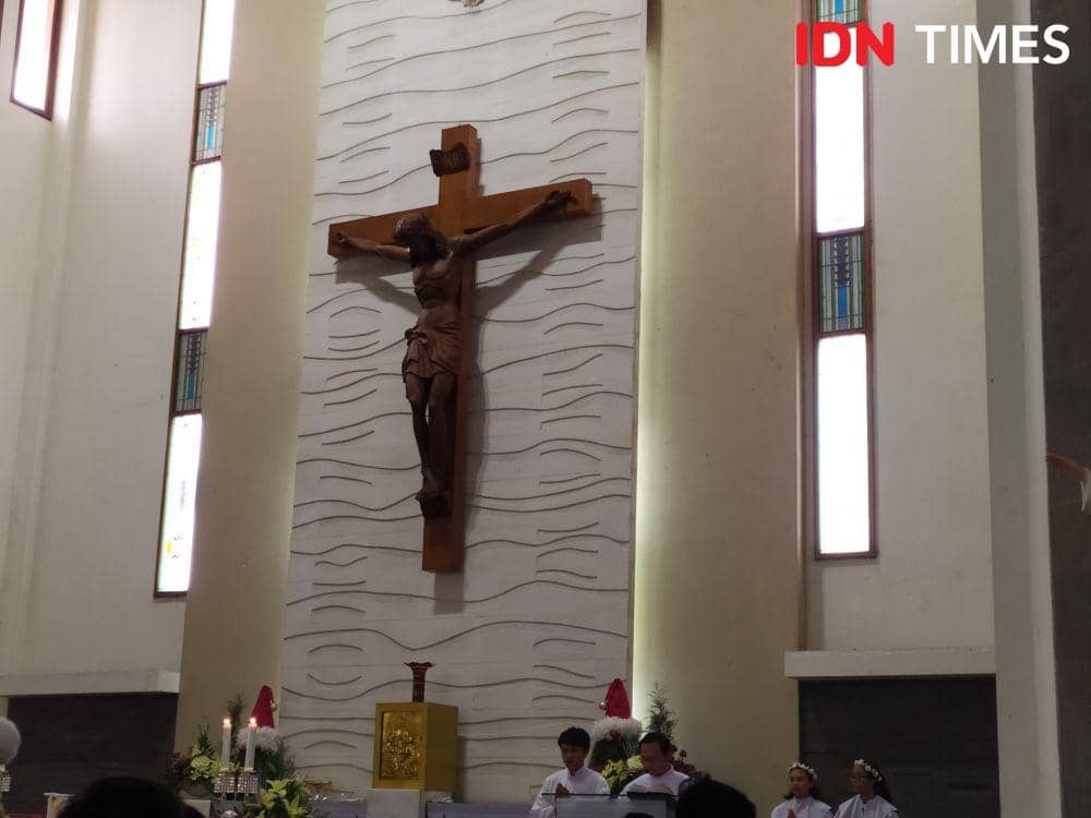 Suasana khotbah Natal di Gereja Mater Dei Semarang. IDN Times/Fariz Fardianto
