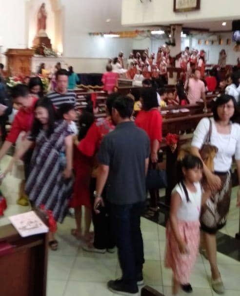 Suasana Misa Natal khusus anak di Gereja SMTB Surabaya, Rabu (25/12). Dok. Kabid Karasulan SMTB