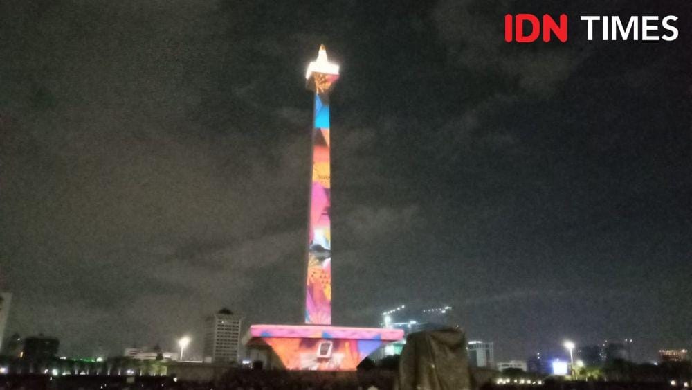 Video Mapping Monas Week 2019 di Jakarta. IDN Times/Dhiya Awlia Azzahra