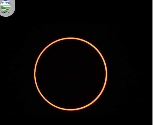 Gerhana Matahari Cincin dilihat dari Singkawang, Kamis 26 Desember 2019/Instagram BMKG