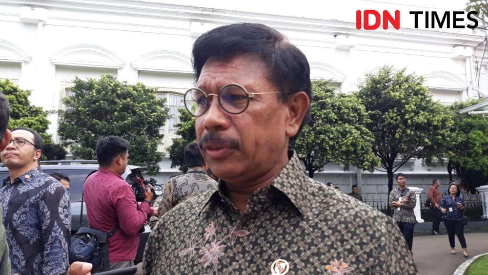Menkominfo Johnny G Plate di Istana Kepresidenan Bogor (IDN Times/Teatrika Handiko Putri)