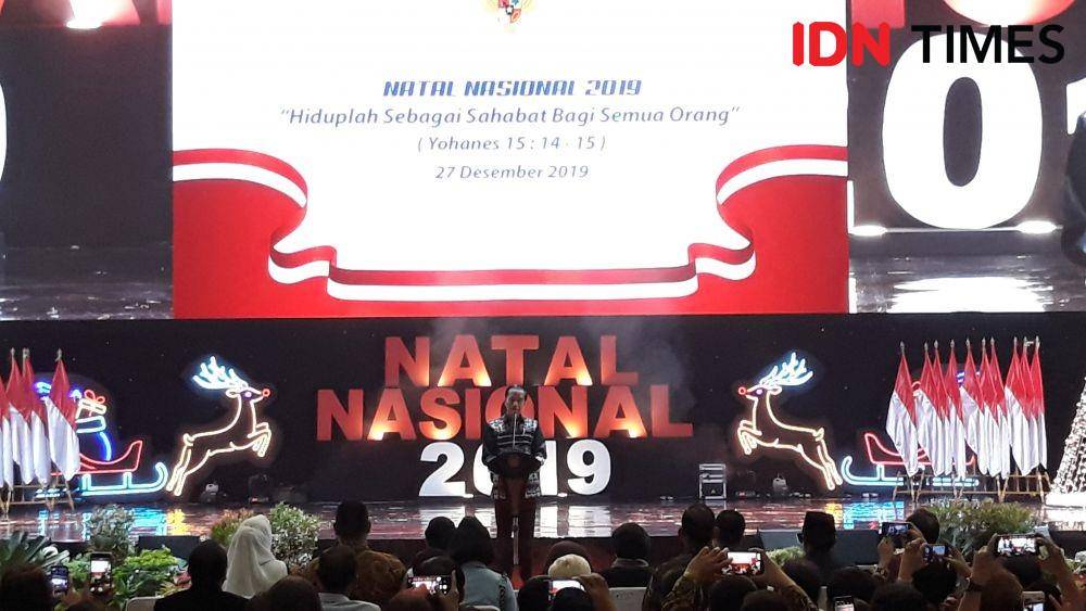 Presiden Jokowi di SICC, Bogor, Jawa Barat, Jumat 27 Desember 2019 (IDN Times/Teatrika Handiko Putri)