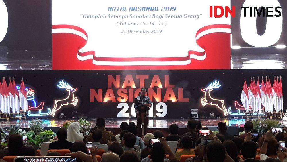Presiden Jokowi di SICC, Bogor, Jawa Barat, Jumat 27 Desember 2019 (IDN Times/Teatrika Handiko Putri)