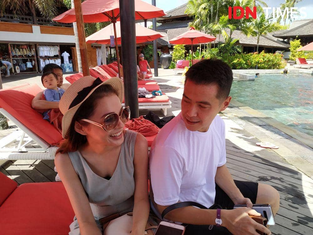 Maya Septha dan keluarga liburan di Club Med, Bali. 27 Desember 2019. IDN Times/Nadia Umara