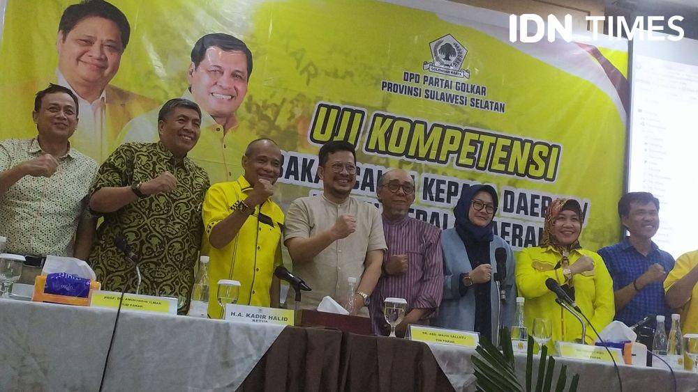 Irman Yasin Limpo (empat dari kiri) mengikuti uji kompetensi kandidat kepala daerah di Partai Golkar Sulsel. IDN Times/Aan Pranata
