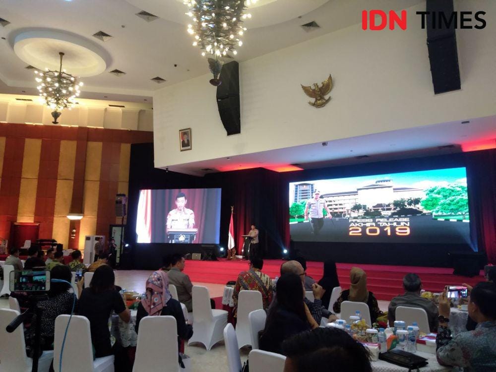 Kapolri Idham Azis dalam acara Release Akhir Tahun 2019 (IDN Times/Lia Hutasoit)