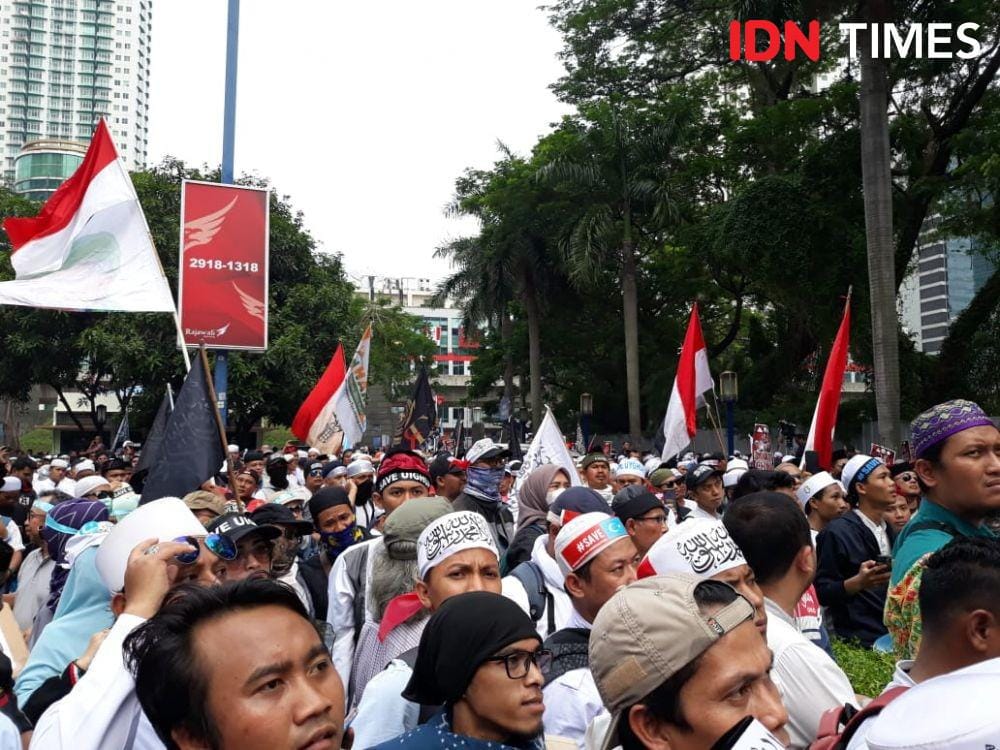 Unjuk rasa bela uighur di Kedubes Tiongkok (IDN Times/Fitang Budhi Adhitia)