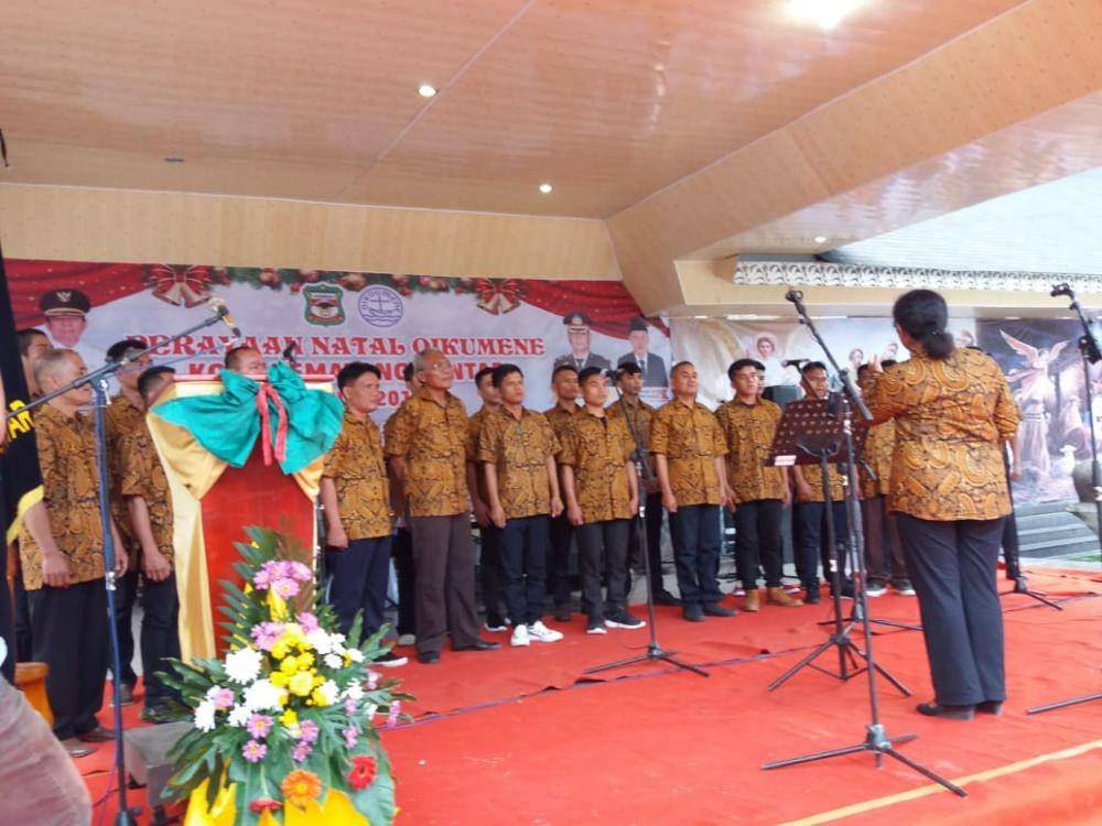 Para warga binaan Lapas Siantar ikut mengisi perayaan natal oikumene (IDN Times/Patiar Manurung)