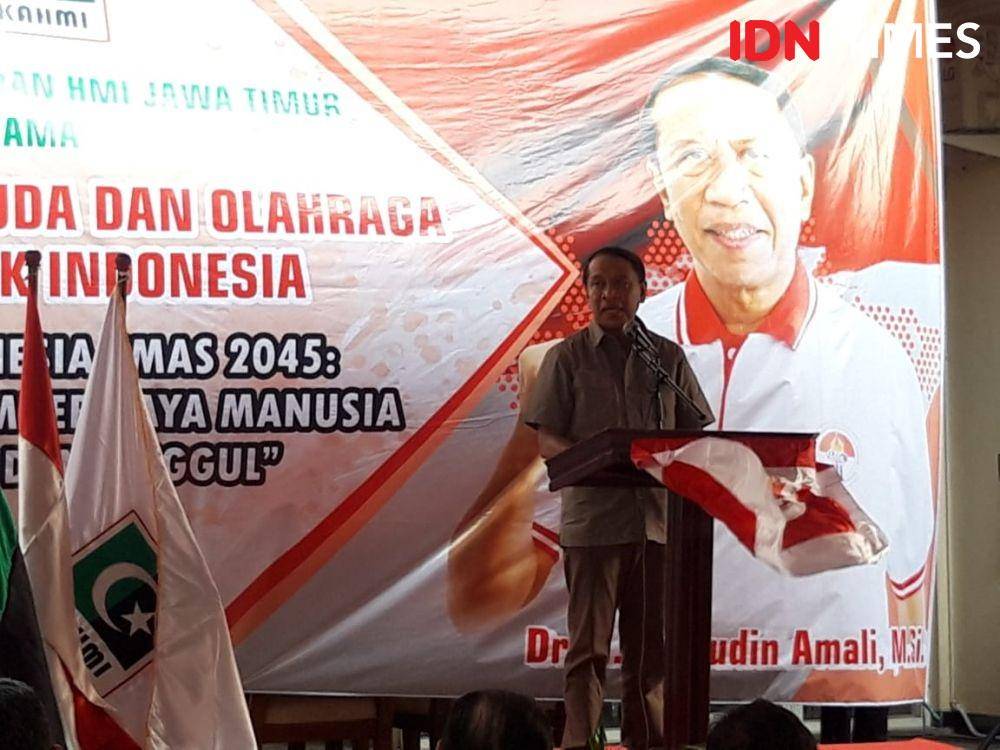 Menteri Pemuda dan Olahraga Zainudin Amali saat diskusi di KAHMI Jatim, Sabtu (28/12). IDN Times/Fitria Madia