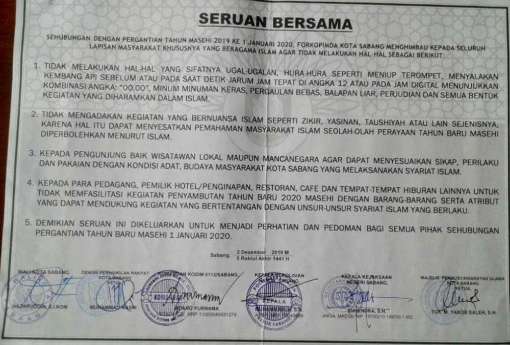Selebaran imbauan dari Pemerintah Kota Sabang (IDN Times/Istimewa)