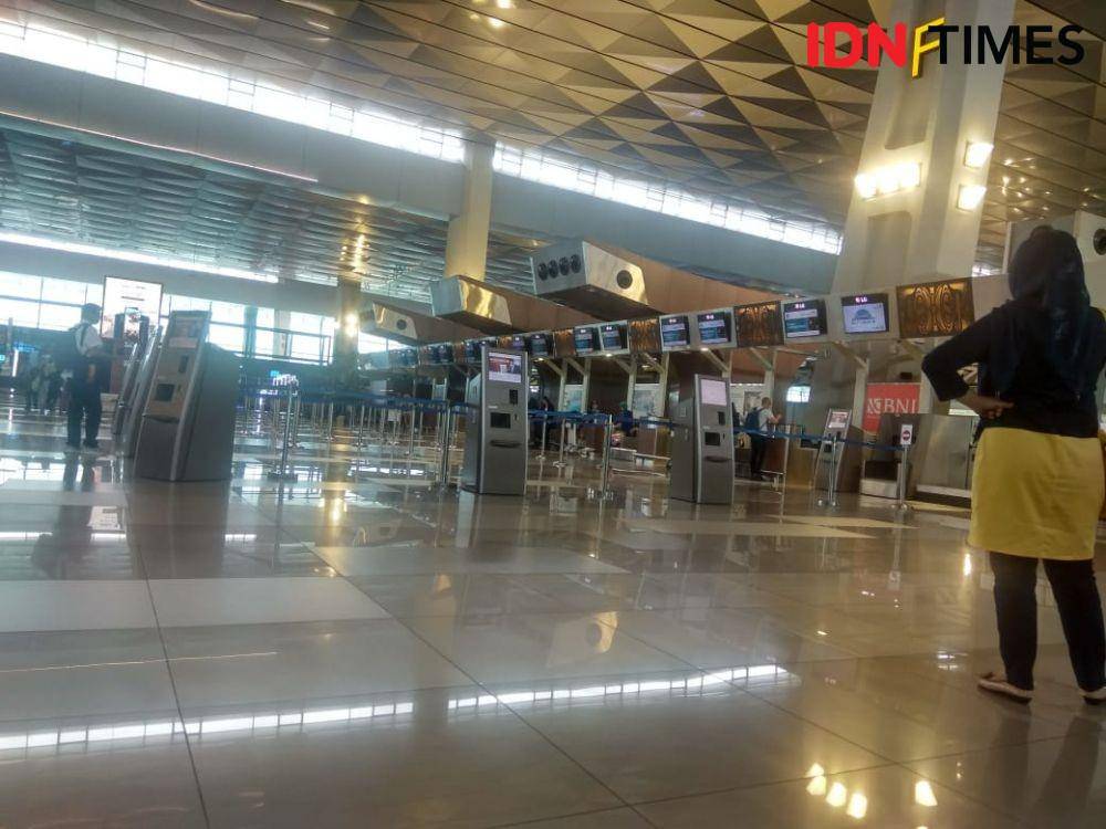 (Area counter check in maskapai Garuda Indonesia di Terminal 3 Bandara Soekarno Hatta) IDN Times/Candra Irawan
