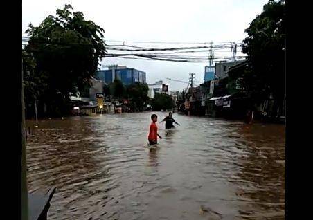 Banjir di Benhil Jakarta/TMC Polda Metro Jaya