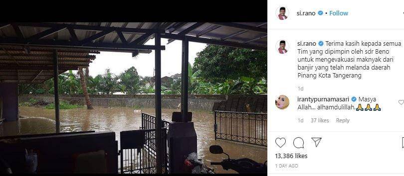 Kediaman Mak Nyak dikepung Banjir di Tangerang (Instagram @si.rano)