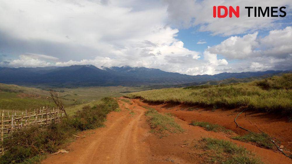 Bagian jalan di Kecamatan Seko yang sudah mengalami pengerasan. Selasa, 31 Desember 2019. IDN Times/Asrhawi Muin