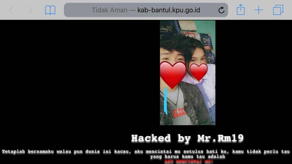 Tangkapan layar laman KPU Bantul