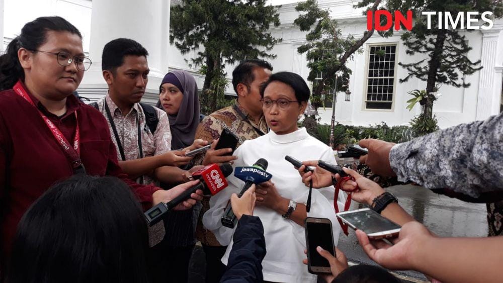 Menteri Luar Negeri Retno Marsudi di Kompleks Istana Negara, Jakarta Pusat, Senin 6 Januari 2020 (IDN Times/Teatrika Handiko Putri)