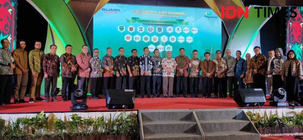 Gathering and Signing Pegadaian bersama Mitra, di Balikpapan (IDN Times/Maulana)