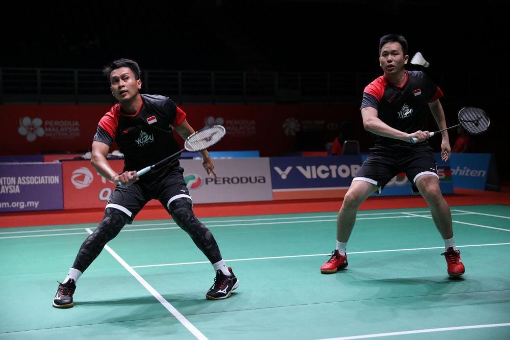 Pasangan ganda putra Hendra Setiawan/Mohammad Ahsan di Malaysia Masters 2020 (IDN Times/PBSI)