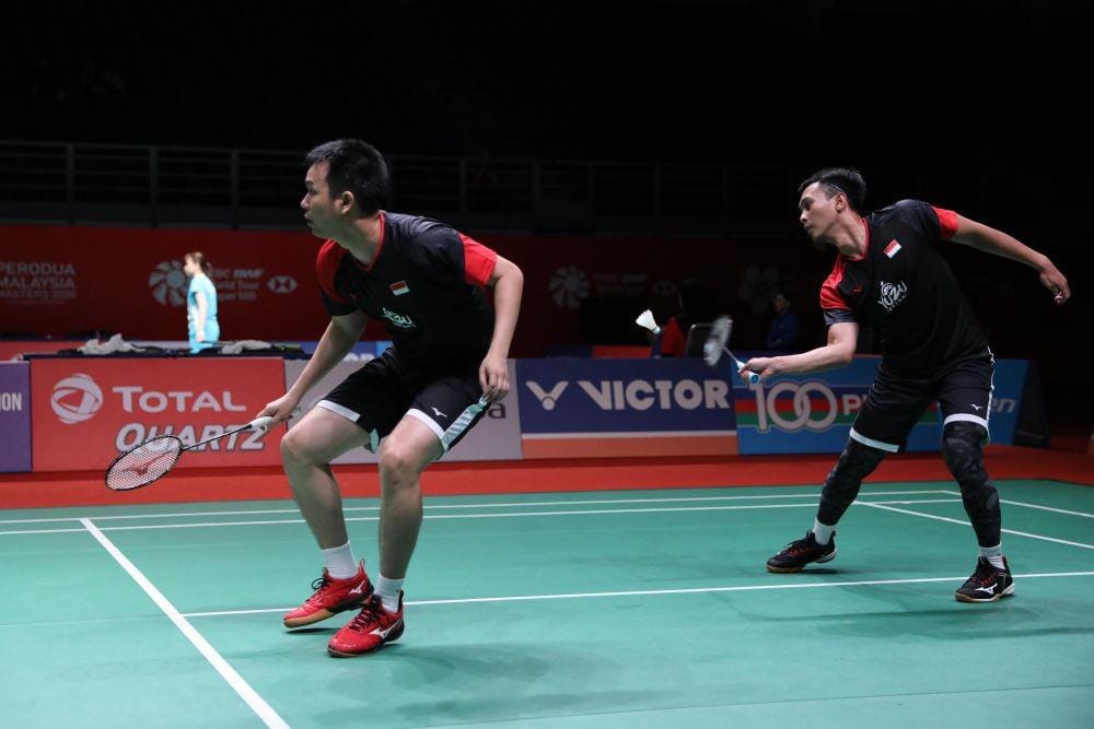 Pasangan ganda putra Hendra Setiawan/Mohammad Ahsan di Malaysia Masters 2020 (IDN Times/PBSI)
