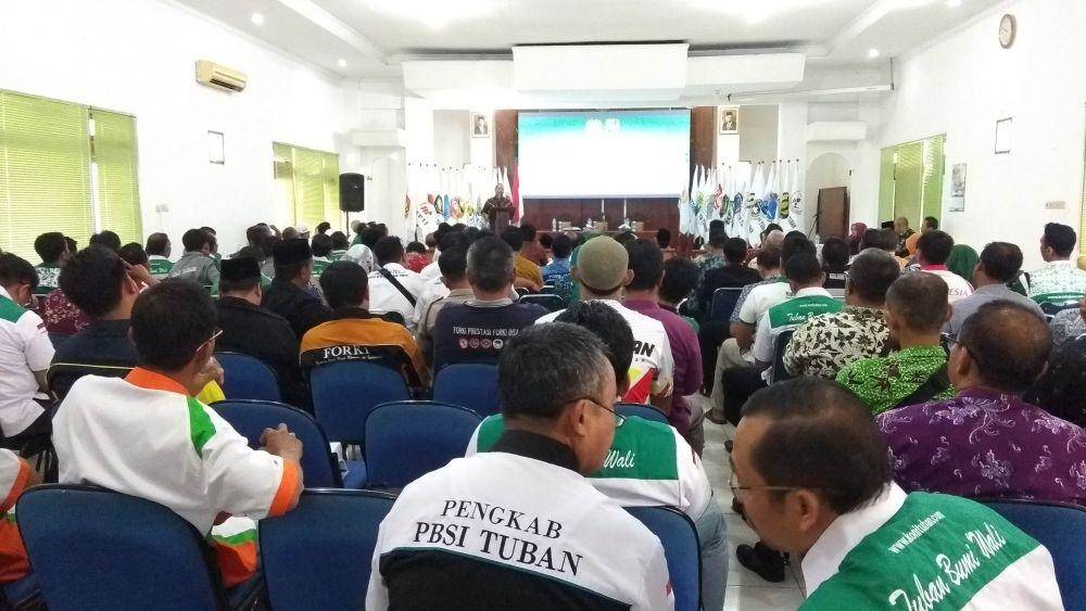 Ratusan peserta saat mengikuti acara Musyawarah Olahraga Kabupaten (Musorkab). IDN Times/Imron