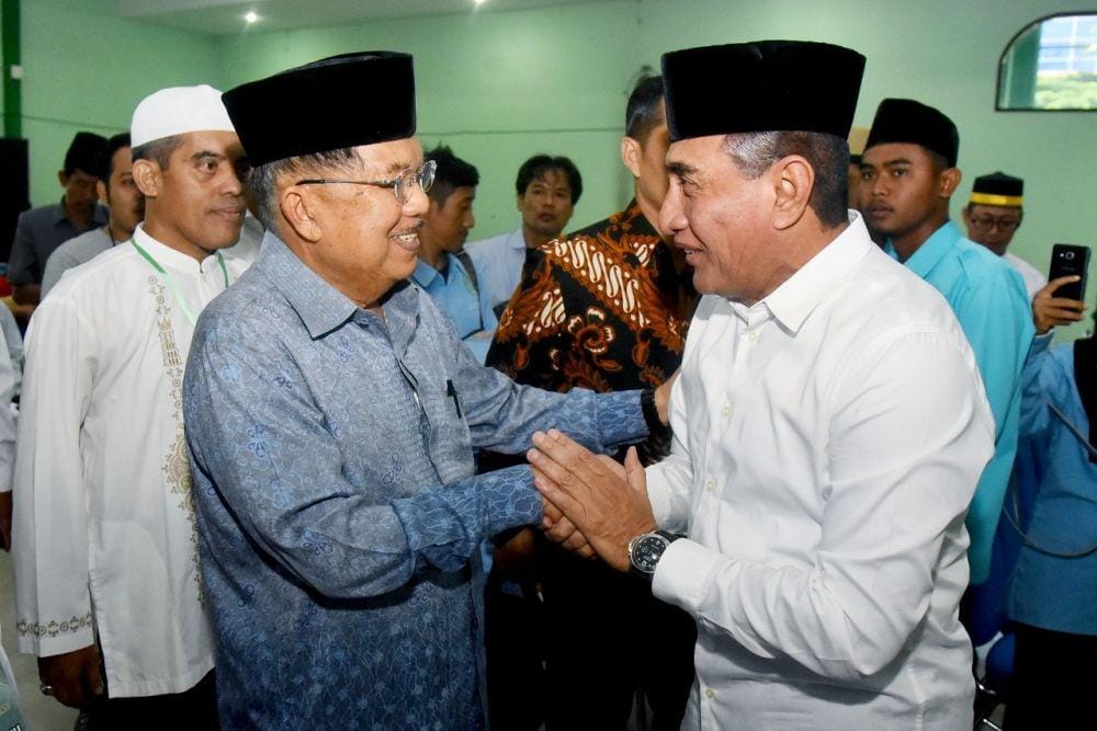 Mantan Wakil Presiden Indonesia Muhammad Jusuf Kalla saat berkunjung ke Kota Medan, Selasa (7/1) (Humas Pemprov Sumut)