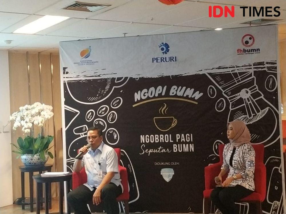 Direktur Pengembangan Usaha Peruri Fajar Rizki di Kementerian BUMN (IDN Times/Auriga Agustina)
