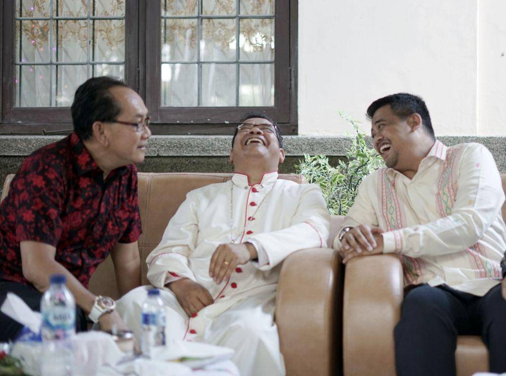 Bobby Nasution menghadiri acara Open House dalam rangka menyambut Tahun Baru 2020 di Keuskupan Agung (Dok. IDN Times)