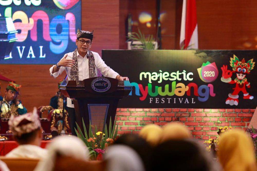 Menteri Pariwisata dan Ekonomi Kreatif, Wishnutama Kusubandio saat meluncurkan Banyuwangi Festival 2020. IDN Times/Istimewa