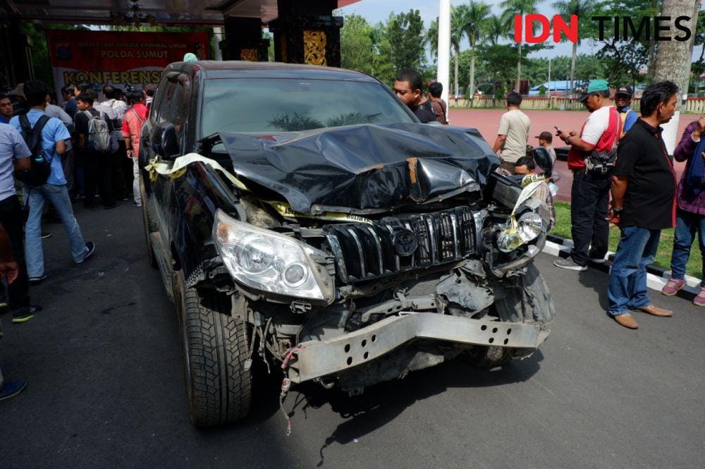 Mobil hakim Jamaluddin yang dibunuh di kamarnya (IDN Times/Prayugo Utomo)