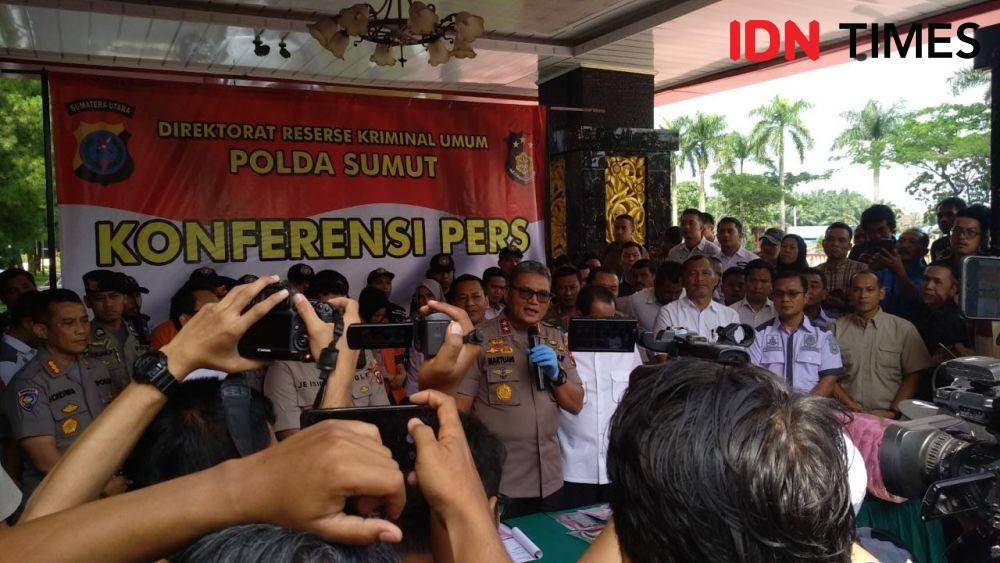 Kapolda Sumut Irjen Martuani Sormin Siregar memaparkan kasus kematian Hakim PN Medan Jamaluddin (3). (IDN Times/Fadli Syahputra)